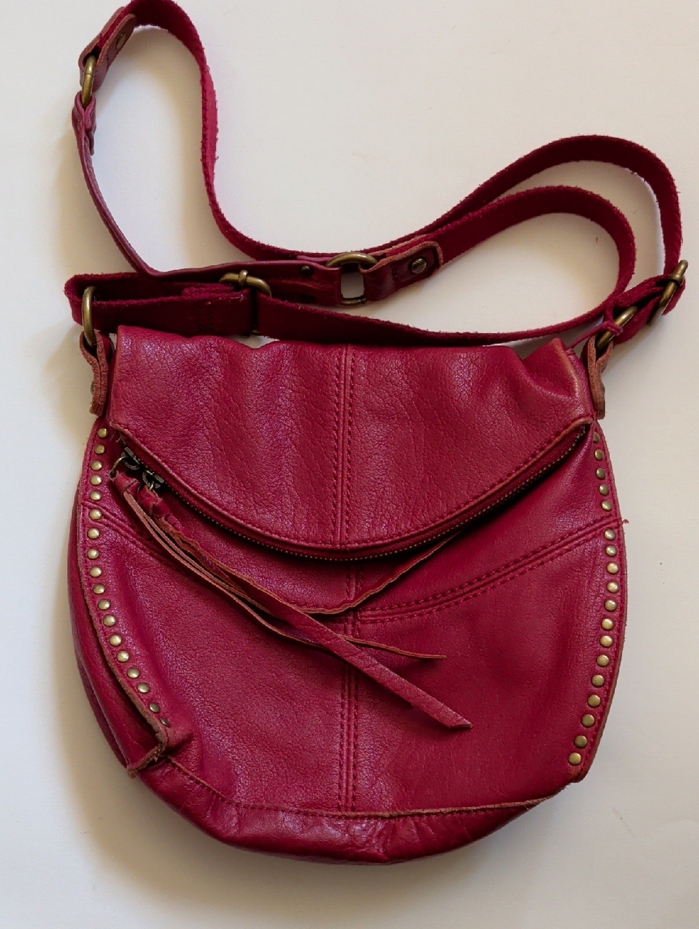 Y2K The Sak Red Leather Crossbody